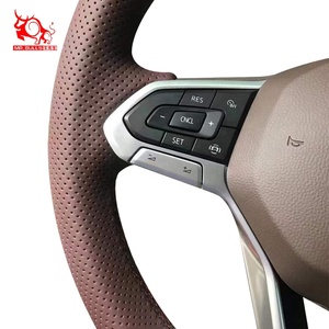 Cubierta para <span class=keywords><strong>volante</strong></span> de <span class=keywords><strong>coche</strong></span>, producto de <span class=keywords><strong>Amazon</strong></span>, color marrón, para ololkswagen Iuuuzz marmarok ololf State estado Assat T-Ross iiguan Etta - Product Image 3