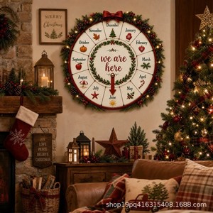 Adorno Navideño Moderno de Madera Artificial para Árbol de Navidad, Diseño de Casa de Ciervos Recortada, 35x35cm - Product Image 5