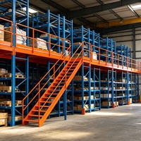 Plateforme de travail modulaire robuste pour entrepôt avec protection anticorrosion et rayonnage à palettes, conception gratuite