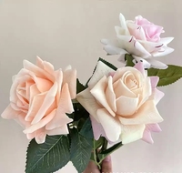 EG-RS02 neue Hochzeit dekorative Blumenstrauß rot weiß rosa 11cm große künstliche Latex Real Touch Rose Blumen