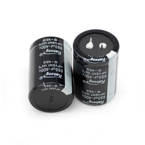 Aluminum Electrolytic <b>Capacitors</b> 680uF 400V Soldered Pins Horn Shape For Inverter REACH Certified - Product Image 2