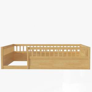 <span class=keywords><strong>Lit</strong></span> Montessori en <span class=keywords><strong>bois</strong></span> pour enfants avec porte de sécurité pour chambre, salon ou école-Construction intégrale - Product Image 2