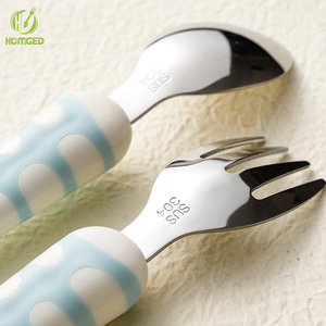 Vaisselle pour enfants en acier inoxydable 304, écologique, polissage miroir, poignée créative en forme de patte de chat, couteau, fourchette et cuillère pour enfants - Product Image 5