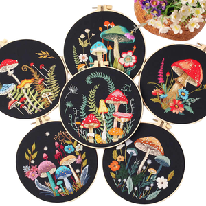 Kits <span class=keywords><strong>de</strong></span> Iniciación <span class=keywords><strong>de</strong></span> Bordado <span class=keywords><strong>de</strong></span> <span class=keywords><strong>Punto</strong></span> <span class=keywords><strong>de</strong></span> <span class=keywords><strong>Cruz</strong></span> con Diseño <span class=keywords><strong>de</strong></span> Flor <span class=keywords><strong>de</strong></span> Hongo - Bordado Hecho a Mano para Principiantes, Fácil para Adultos, Decoración del Hogar DIY - Product Image 2