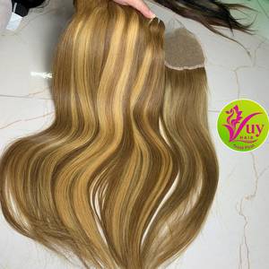 Cabello Humano Camboyano Virgen con Reflejos Piano, Liso, 20 Pulgadas, con Cierre de Encaje HD 5x5, Venta al por Mayor - Product Image 4