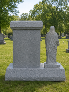 Pierre tombale en granit avec statue de Jésus, style européen traditionnel, monument funéraire - Product Image 6
