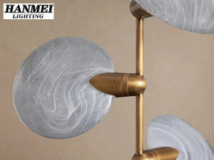 Modern Gold & <b>White</b> Steel and Glass LED Pendant Lamp With Warm Light HM-Pendant Lamp Warm <b>White</b> Light 3500K Provides a Cozy Ambi - Product Image 2