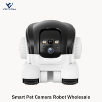 Robot caméra WiFi pour animaux de compagnie, robot de surveillance à distance mobile avec audio bidirectionnel et détection de mouvement, vidéo HD