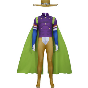 Costume de cosplay complet Geralt Zeppeli de JoJo's Bizarre Adventure, combinaison, cape, chapeau, tenue de jeu de rôle anime pour adulte - Product Image 1