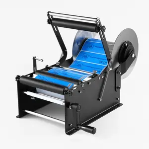 LT-20 Power-Free Small Manual Hand Labeling Machine for Round Plastic Metal and Glass Bottle Labeling, Sticker Labeling Machine