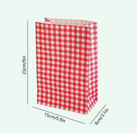 Sac cadeau en papier kraft à carreaux coloré 9x5.9x3.1 pouces, personnalisable avec logo, pour rangement artisanal, idéal pour les fêtes et les collations
