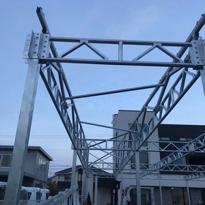 Abri de voiture solaire avec double <span class=keywords><strong>poteau</strong></span> en acier galvanisé à chaud <span class=keywords><strong>pour</strong></span> les structures de montage d'abri de voiture à panneaux PV - Product Image 1