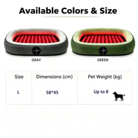 Lit de luminothérapie rouge pour chiens, lit de récupération pour chiens âgés, tapis de bien-être pour animaux de compagnie à LED 660nm 850nm pour la relaxation musculaire