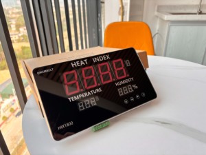 Qmzmrclt hộ gia đình nhiệt kế Nhiệt kế công nghiệp chỉ số nhiệt độ độ ẩm mét thời gian thực dẫn hiển thị cho phòng tắm hơi trong nhà - Product Image 2