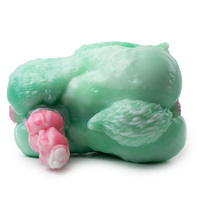 G6639 Masturbateurs Fantaisie Robustes à Double Canal avec Godemiché Loup en Silicone, Stimulateur Pénien Animal pour Stimulation de la Circonférence, pour Homme, Utilisation Solo