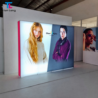 Support de bannière publicitaire en tissu tendu pour stand d'exposition, type pop-up ou pull-up, de 8 à 10 pieds, pour branding d'événements et salons professionnels