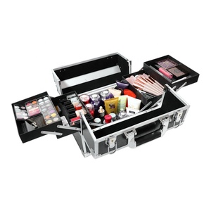 Caja <span class=keywords><strong>de</strong></span> Cosméticos Mekup <span class=keywords><strong>para</strong></span> Mujer, Bolsa <span class=keywords><strong>de</strong></span> Maquillaje <span class=keywords><strong>de</strong></span> Viaje con Cuatro Bandejas, Caja <span class=keywords><strong>de</strong></span> Almacenamiento <span class=keywords><strong>de</strong></span> Cosméticos con Cerradura <span class=keywords><strong>para</strong></span> Mujeres y <span class=keywords><strong>Niñas</strong></span> - Product Image 2