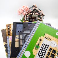 Hamaileon Kit de maison de poupée miniature en bois 3D DIY écologique, motif fleur de cerisier japonaise, avec lumières LED, artisanat, cadeaux
