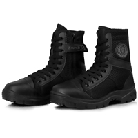 Bottes tactiques noires personnalisées populaires avec fermeture éclair respirante, légères et confortables, idéales pour la randonnée en extérieur