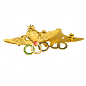 Ürdün silahlı paraşüt rozeti 3D havayolu Pilot kanat <span class=keywords><strong>Pin</strong></span> altın rozeti ücretsiz sonbahar atlama kanatları nadir ürdün silahlı havadan rozetleri - Product Image 3