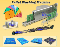 Automatische plastic palletwasser voor pluimvee verwerkingsfabriek, palletwasmachine voor voedingsmiddelenfabriek, hygiënische toepassingen