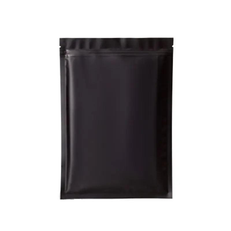 Sacs en mylar noir mat Pochette debout avec fermeture à glissière Sac en papier d'aluminium avec fenêtre transparente Étanche à l'humidité tous les sacs alimentaires noirs