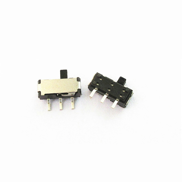 2-Speed Horizontal Toggle Switch 9*3.5*3.5mm 3-Pin Sliding Switch with 2MM Long Handle Side Mounted Electronic Components.