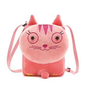 2024 personnalisé en gros enfants mignon 3D Animal dessin animé motif en peluche fille zéro portefeuille sac à dos unique épaule sac à bandoulière