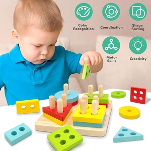 Giocattoli Montessori per 1 2 giocattoli di smistamento e impilamento in legno di <span class=keywords><strong>3</strong></span> <span class=keywords><strong>anni</strong></span> giocattoli per l'apprendimento educativo per bambini in età prescolare - Product Image 4