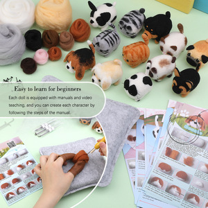 Kit de Manualidades de Fieltro de Lana para Hacer Muñecos de Peluche de Gatos y Perros, Adorno Colgante de Animales, Hecho a Mano en China - Product Image 1