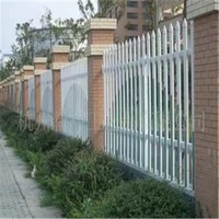 Valla de Jardín de Acero Moderna, Valla de Metal de Acero Galvanizado, Valla de Seguridad con Recubrimiento de Polvo Negro, Valla de Hierro Forjado con Parte Superior Plana