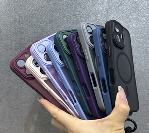 Da thân thiện với điện thoại trường hợp với dây đeo tay cho <span class=keywords><strong>Iphone</strong></span> 17Promax 14/15Pro từ Matte 12 13 ống kính phim chống sốc bảo vệ trường hợp - Product Image 2