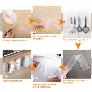 Vendita calda Super <span class=keywords><strong>forte</strong></span> nastro adesivo acrilico impermeabile <span class=keywords><strong>trasparente</strong></span> doppio lato Nano adesivo per mascheratura lavabile - Product Image 4