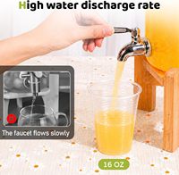 2 distributeurs de boissons de 1,1 gallon, grand distributeur de boissons en verre avec support en bois pour les fêtes