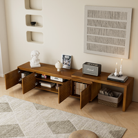 Meuble TV extensible de luxe de style Mid-Century Modern avec rangement pour téléviseurs de 65 pouces et plus, console multimédia, meuble TV pour salon