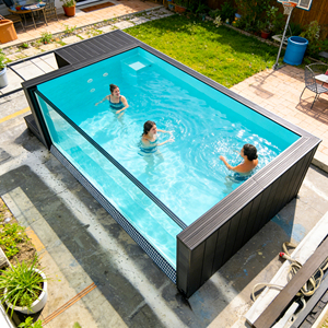 Custom Luxury Piscina Family Wpc Wooden Outdoor Swim Spa Plunge Hotel Acrylic Fiberglass Above Ground Swimming Pool - Product Image 1