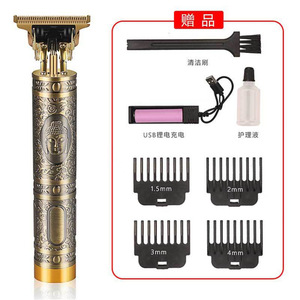 Cortadora de Pelo Retro T9, Cuchilla de Acero Inoxidable, Longitud Ajustable, Inalámbrica, Recortadora de Pelo Eléctrica, Cuerpo de Aleación de Aluminio, USB - Product Image 3