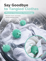 Boules de lavage réutilisables Hedgehog Design pour sèche-linge, accessoires ménagers anti-emmêlement pour machine à laver