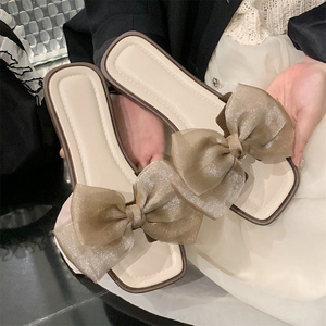 Sandales d'extérieur tendance pour femmes, élégantes, avec nœud brillant, style princesse, en PVC antidérapant, pour filles - Product Image 3