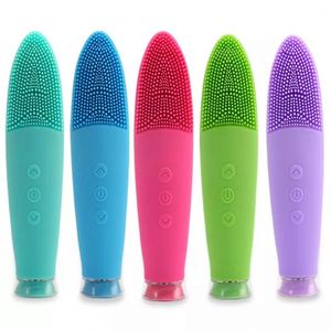 Limpiador facial de piel vibrador electrónico de mano, depurador impermeable recargable, cepillo de limpieza Facial eléctrico de silicona - Product Image 6