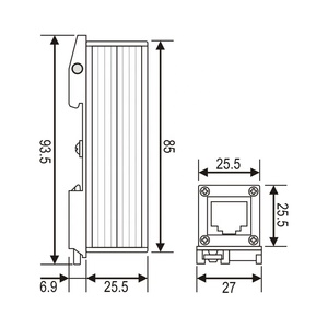 Telebahn 1000Mbps CAT6 LAN RJ45 dữ liệu <span class=keywords><strong>Ethernet</strong></span> Surge Protector PoE supresor de picos parafoudre arrester Surge bảo vệ SPD - Product Image 4