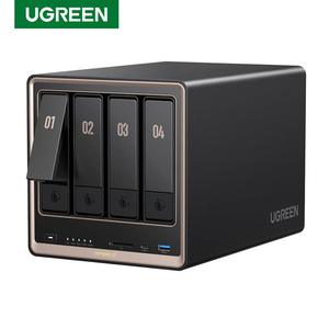 UGREEN NASync DXP4800 GT Plus 4 Bay Desktop <span class=keywords><strong>NAS</strong></span> AMD R2514 CPU 8GB DDR4 RAM 4K 60Hz 10GbE Slot M.2 <span class=keywords><strong>NVMe</strong></span> Penyimpanan Terhubung Jaringan - Product Image 1