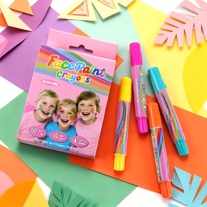Juego de Crayones de Pintura Facial y Corporal GP de 12 Colores, No Tóxicos, Borrables, a Base de Agua, Lavables, para Niños, para Dibujar y Maquillarse - Product Image 1