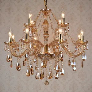 Postmodern amber crystal chandelier luxury home living room bedroom lighting banquet hall club fashion pendant lamp