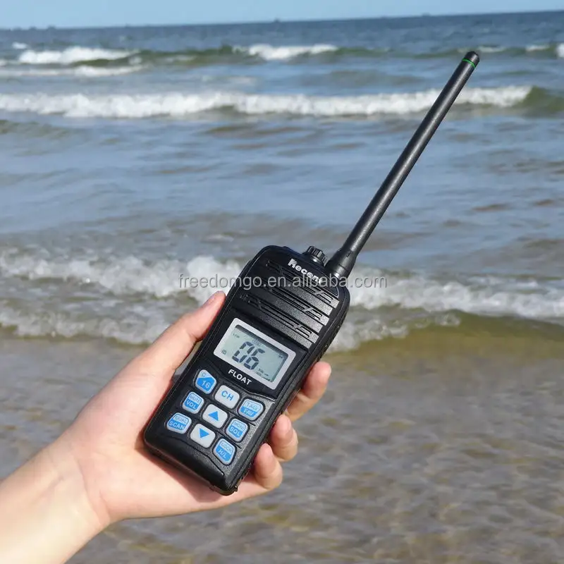 RECIENTE alta calidad IPX7 impermeable de larga distancia de mano flotador VHF radio Marina walkie talkie