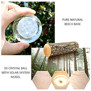 Lampe de nuit en boule de cristal 3D, base <span class=keywords><strong>lumineuse</strong></span>, décoration en boule de cristal, système solaire, lumières de nuit LED - Product Image 6