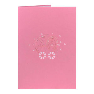 Winpsheng – <span class=keywords><strong>berceau</strong></span> de bébé fille découpé au laser, impression personnalisée 3d <span class=keywords><strong>pop</strong></span> <span class=keywords><strong>up</strong></span> cartes de joyeux anniversaire - Product Image 4