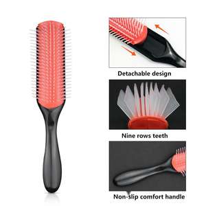 <strong>Hair</strong> Brush Denman Brush <strong>Comb</strong> 9rows <strong>Rubber</strong> Pad - Product Image 5