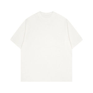 Camiseta Casual de Cuello Redondo para Hombre, Manga Corta, Color Sólido, Mezcla de Bambú y Algodón, 300gsm, Corte Holgado - Product Image 6