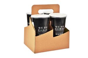 La vendita calda <span class=keywords><strong>porta</strong></span> via la <span class=keywords><strong>scatola</strong></span> di carta marrone per 2 o 4 tazze con manico a farfalla per caffè caldo - Product Image 3